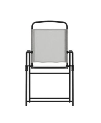 Munroe Set Of 4 Textilene Folding Sling Style Patio Chairs With Armrests