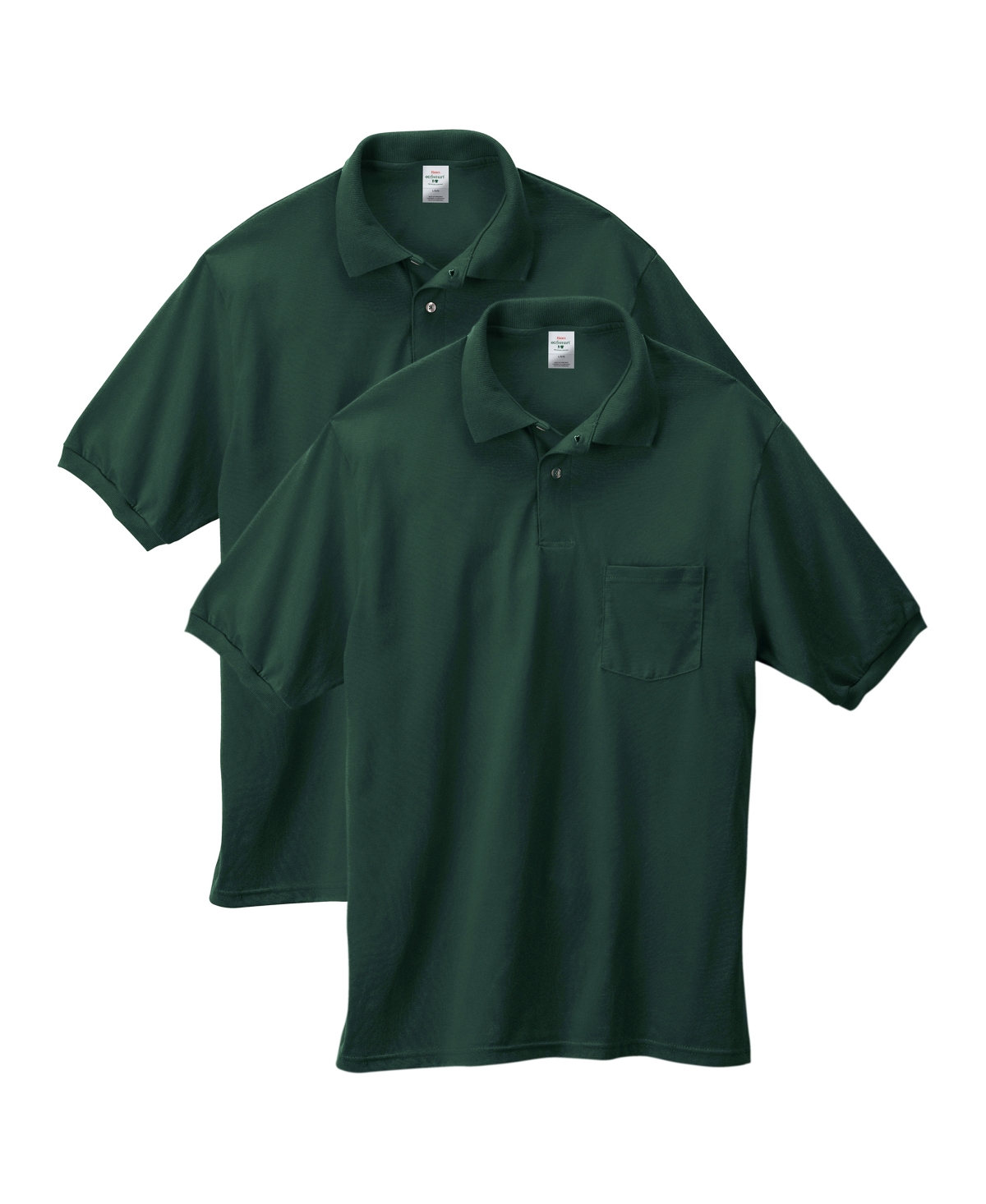 Shop Hanes Ecosmart Men's Pocket Polo Shirt, 2-pack In Charcoal