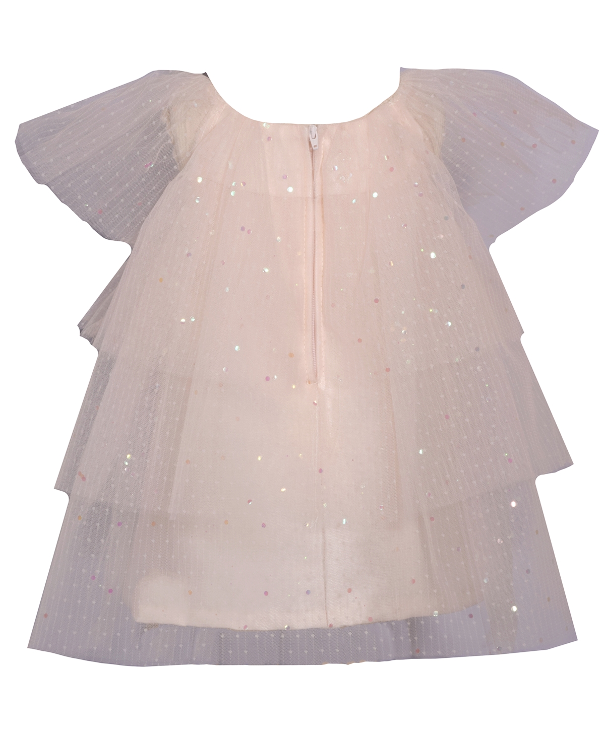 Shop Bonnie Baby Baby Girls Three Tiered Spangled Tulle Dress In Multi