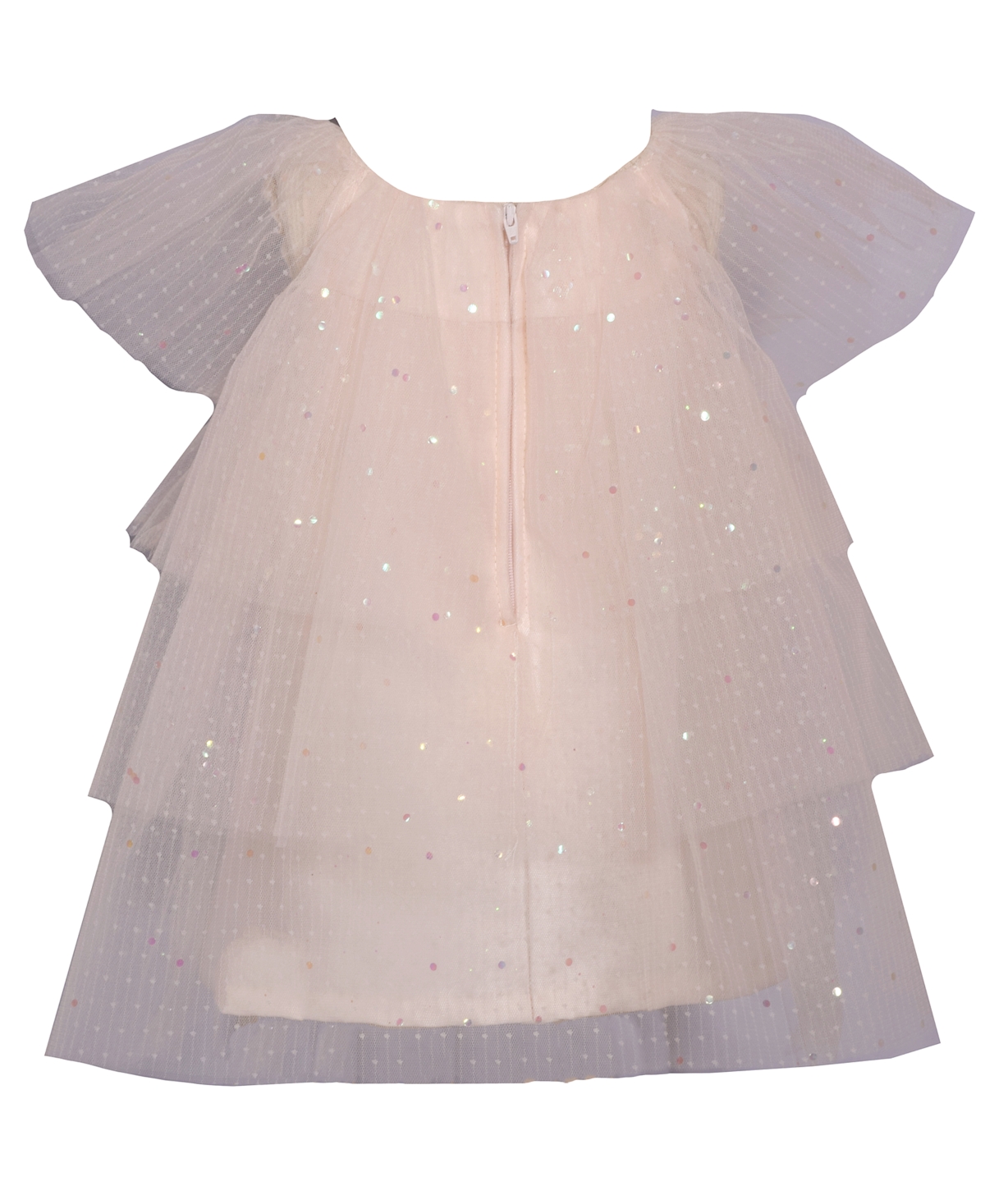 Bonnie Baby Baby Girls Three Tiered Spangled Tulle Dress