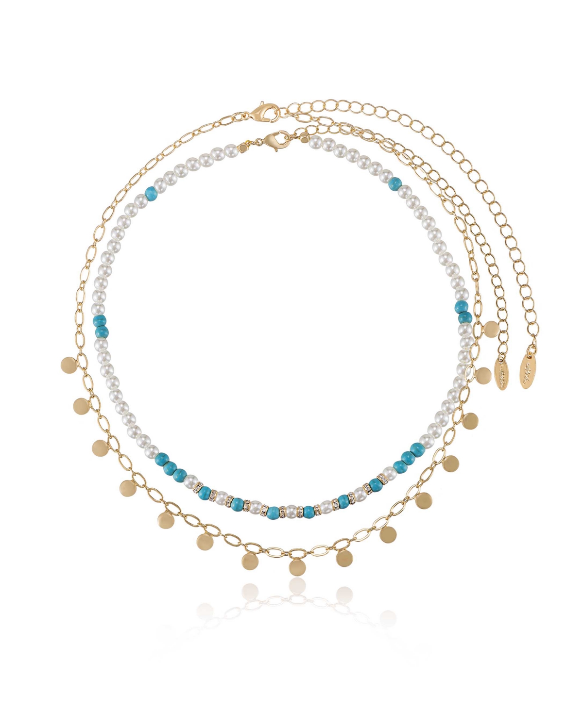 Morocco Turquoise Beaded 18k Gold Plated Necklace Set - Turquoise