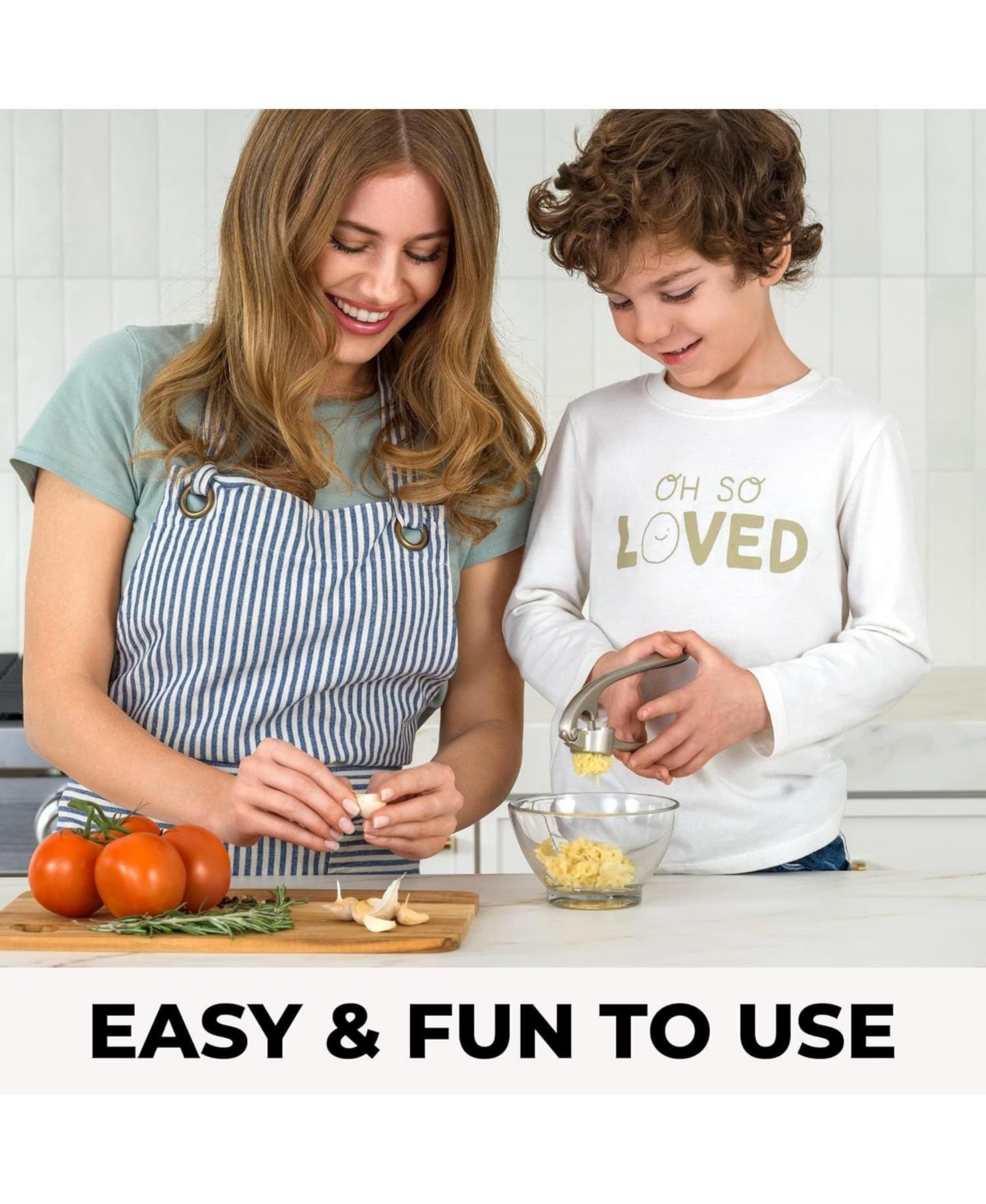 Zulay Kitchen Premium Garlic Press Set - Rust Proof & Dishwasher Safe Professional Garlic Mincer Tool