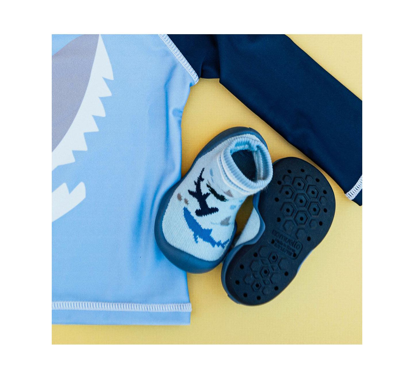 Обувь Komuello First Walk Sock Shoes Shark Tank для мальчиков-малышей, цвет: Синий — фото 6