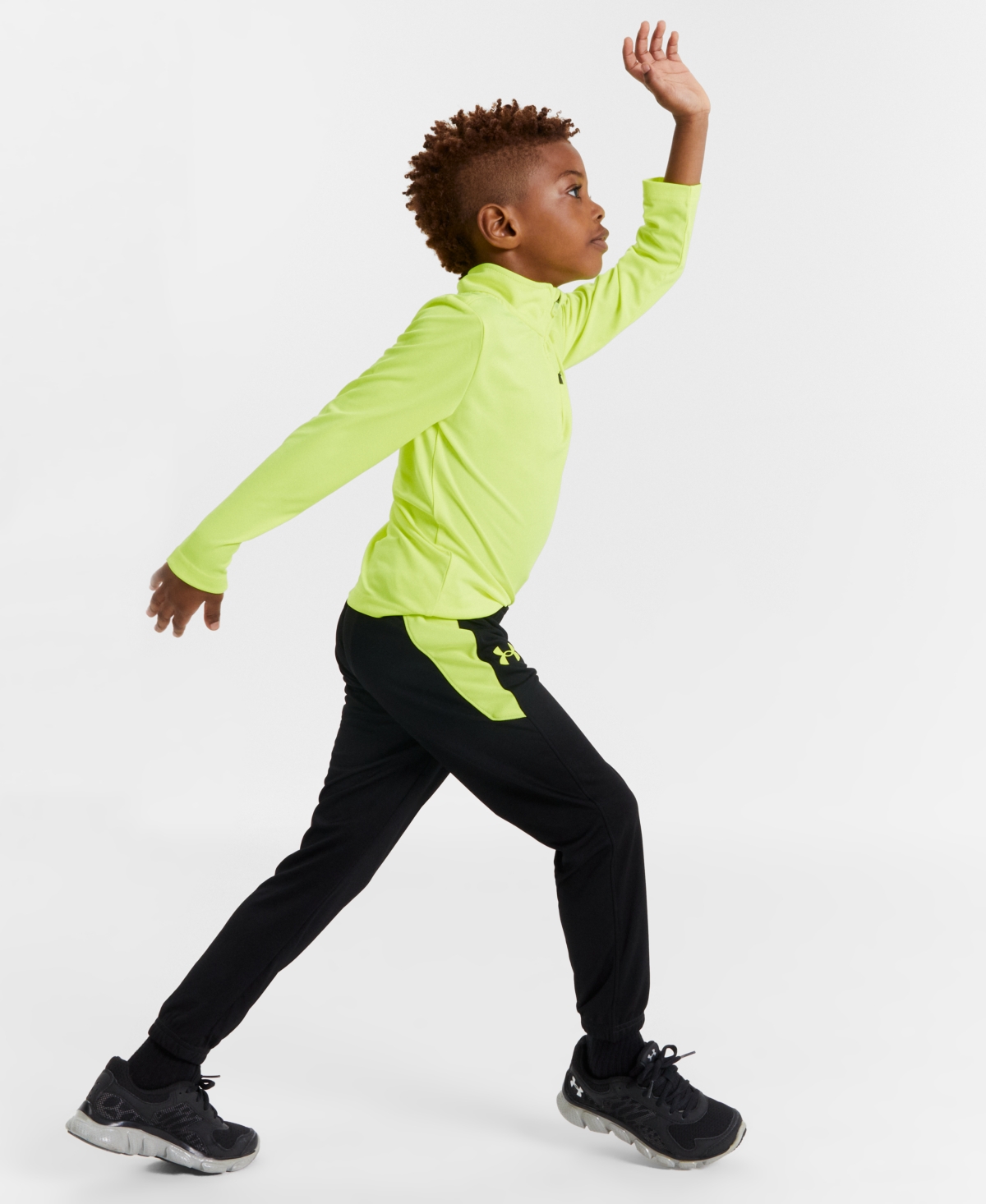 Under Armour Toddler and Little Boys 2-Pc. Quarter-Zip Tech Pullover & Tapered Joggers Set - Hi-vis Yellow