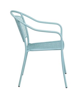 Commercial Grade 5 Pack Indoor-Outdoor Steel Patio Arm Chair With Round Back