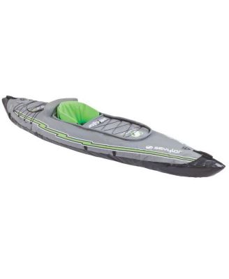 QuickPak K5 1-Person Inflatable Kayak System with Hand Pump, Paddle, Gray