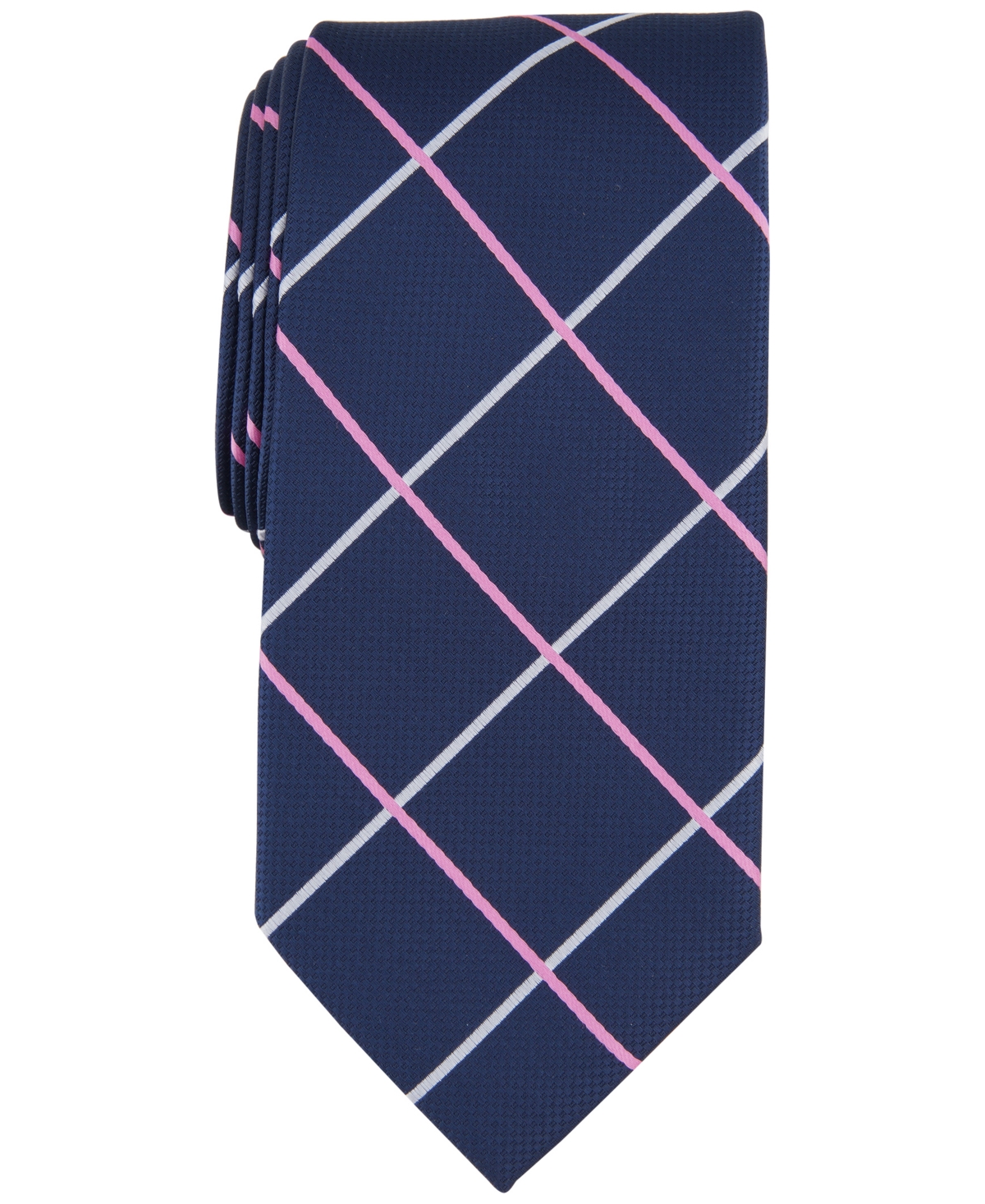 Men's Rodick Grid Tie, Created for Macy's - Pink