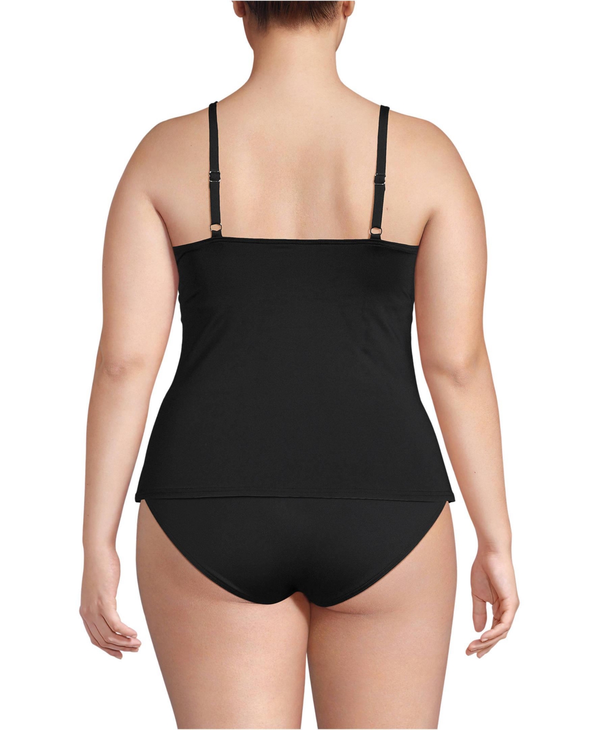 Lands' End Plus Size Square Neck Tankini Swimsuit Top -white