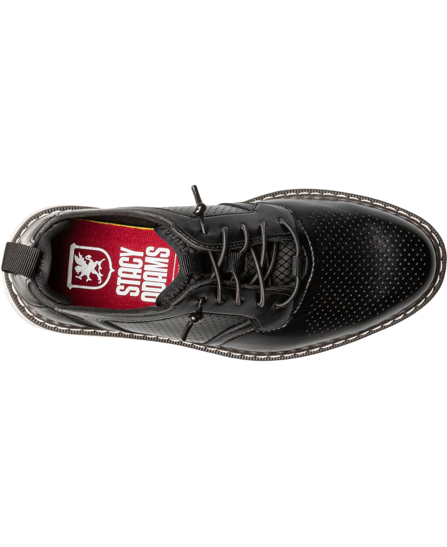 Туфли Stacy Adams Sync Plain Toe Elastic Lace Up Dress Shoe для мальчиков, цвет: Чёрный — фото 6