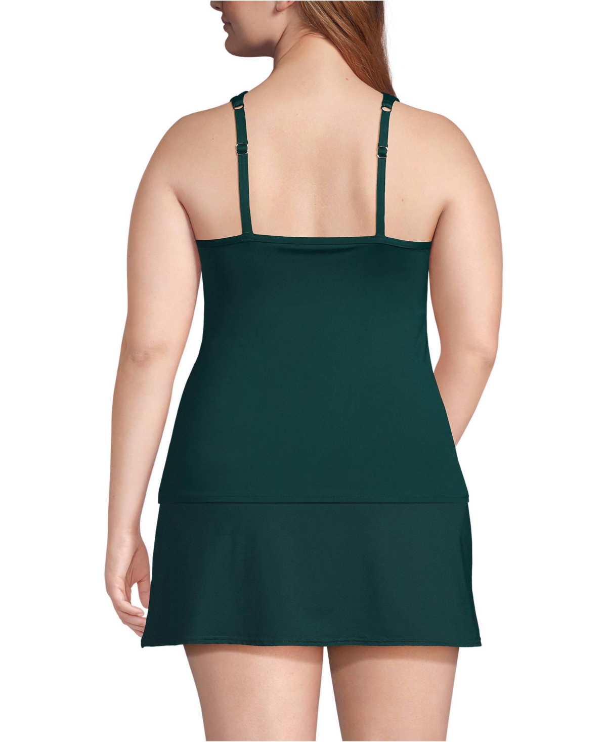 Lands' End Women's Chlorine Resistant Smoothing Control Mesh High Neck Tankini Swimsuit Top