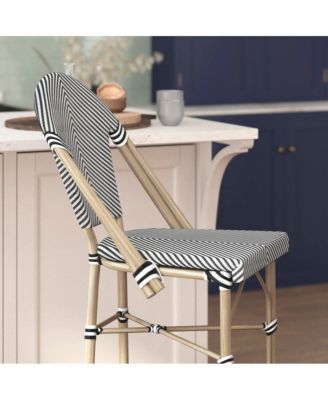 Massalia Indoor/Outdoor Bistro Style Bar Stools With Textilene Seat And Metal Frame