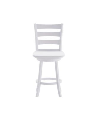 Therus Commercial Grade Classic Wooden Ladderback Swivel Stool With Solid Wood Seat And Footrest
