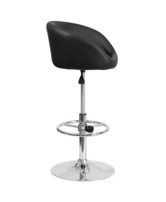 Valencia Bucket Seat Bar And Dining Stool Modern Stool With 360 Swivel, Adjustable Height And Metal Footrest