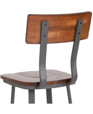 Restaurant Barstool With Wood Seat & Back And Powder Coat Frame
