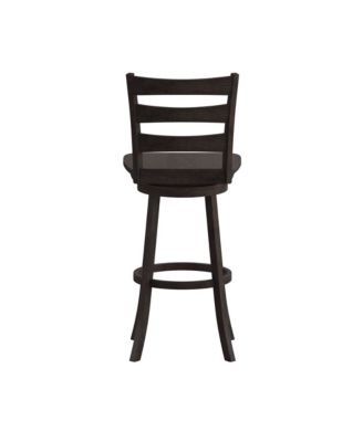 Therus Commercial Grade Classic Wooden Ladderback Swivel Stool With Solid Wood Seat And Footrest