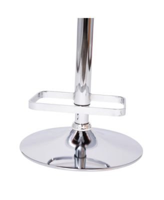 Shae Contemporary Upholstered Adjustable Height Barstool With Rounded, Cutout Mid-Back And Pedestal Base