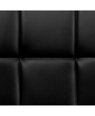 Contemporary Quilted Vinyl Adjustable Height Barstool With Arms