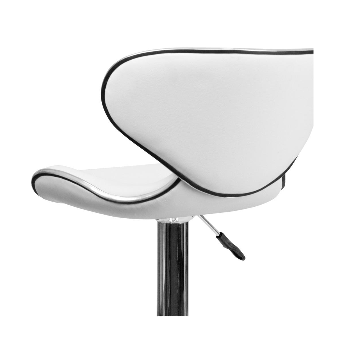 Emma+Oliver 2 Pack Contemporary Cozy Mid-Back Vinyl Adjustable Height Barstool With Chrome Base