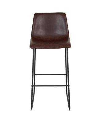 30 Inch Faux Bar Height Bucket Seat Stools, Set Of 2