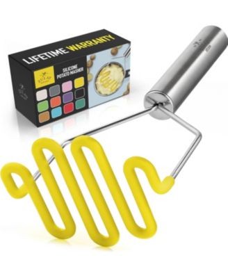 Non-Scratch Potato Masher Kitchen Tool - Durable Stainless Steel Mashed Potatoes Masher