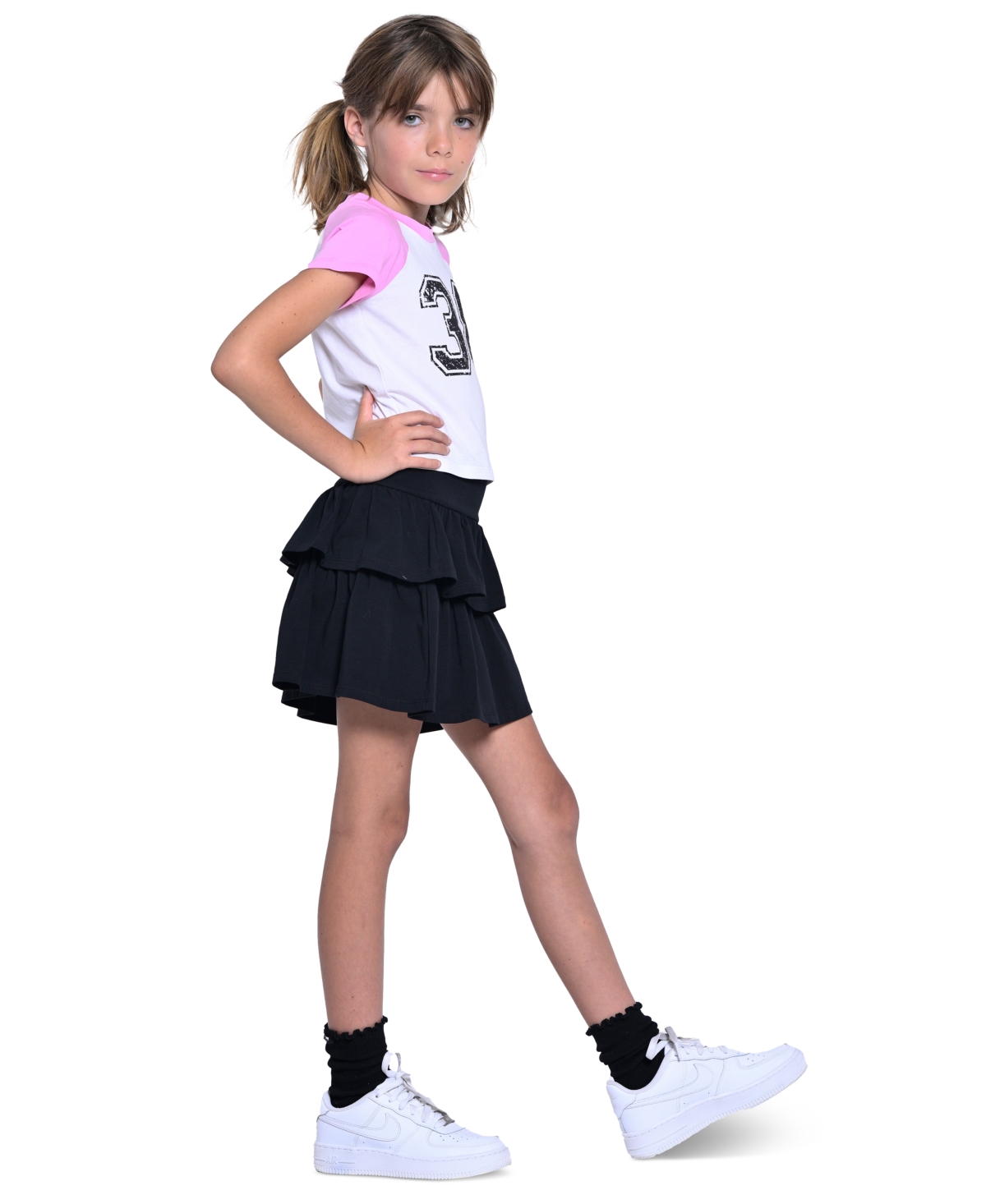 With Jules Big Girls Tiered Knit Skirt