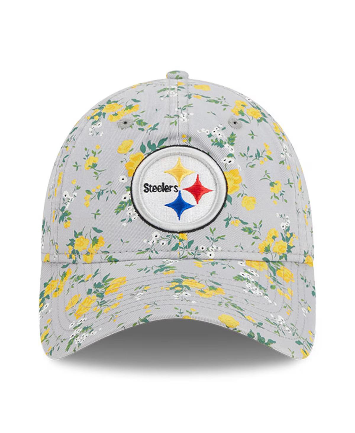 New Era Girls YouthGray Pittsburgh Steelers Bouquet 9Twenty Adjustable Hat