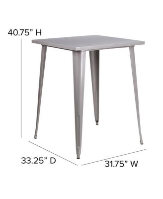 Rothko Patio Dining Table With Metal Frame And Square Top
