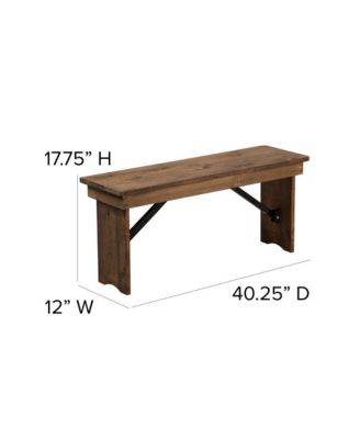 Antique Solid Pine Folding Farmhouse Style Bench