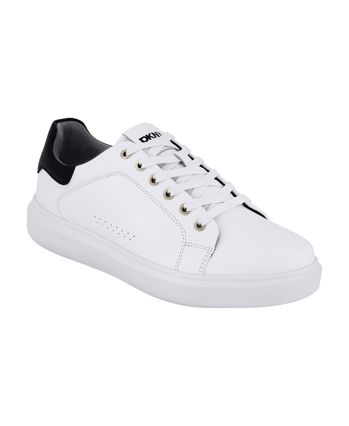 Shop Dkny Men's Smooth Leather Sneakers In Black