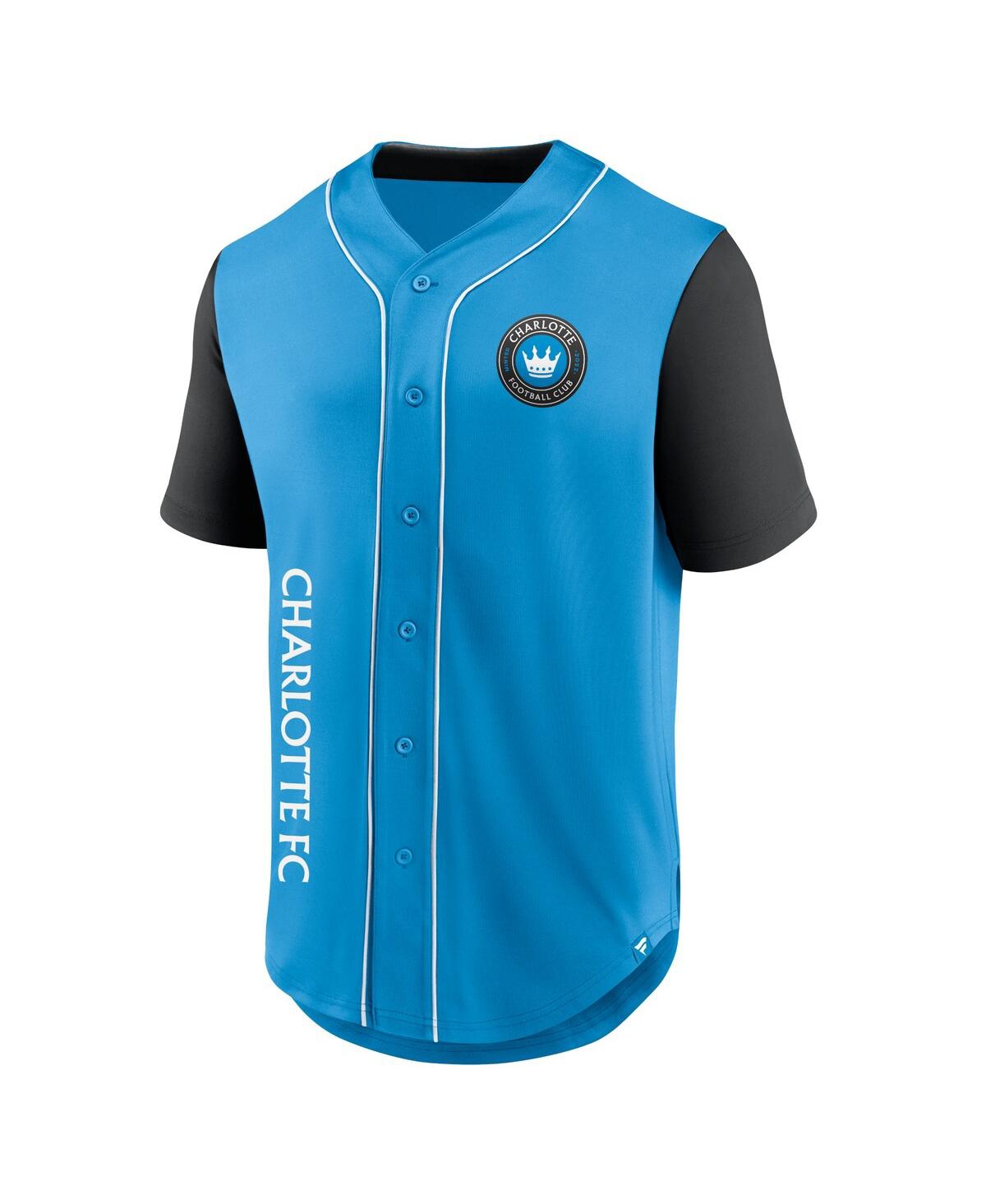 Fanatics Branded Men's Blue Charlotte Fc Balance Fashion Baseball Jersey - Eb/eb/bk/w