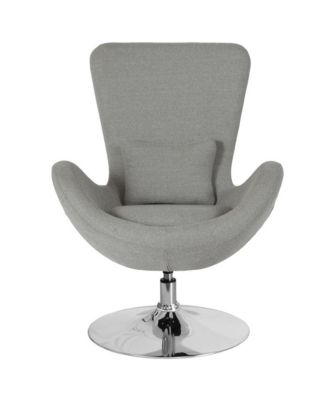 Soro High-Back Egg Style Lounge Chair With 360° Swivel Metal Base