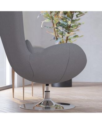Soro High-Back Egg Style Lounge Chair With 360° Swivel Metal Base