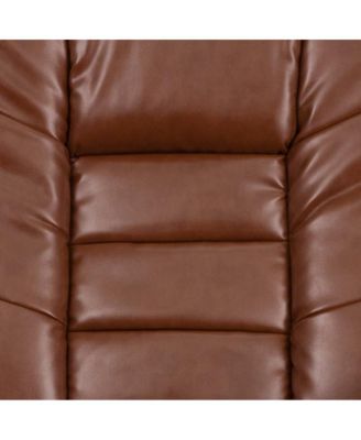 Multi-Position Recliner Ottoman Set Eucalyptus Wood Stitched Upholstery Swivel Base