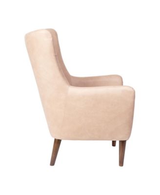 Regal Traditional Wingback Accent Chair, Upholstery And Wooden Frame And Legs