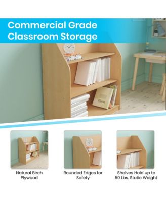 Kid'S Bookshelf Or Toy Storage Shelf For Bedroom Or Playroom In Wood Finish With Safe, Kid-Friendly Curved Edges