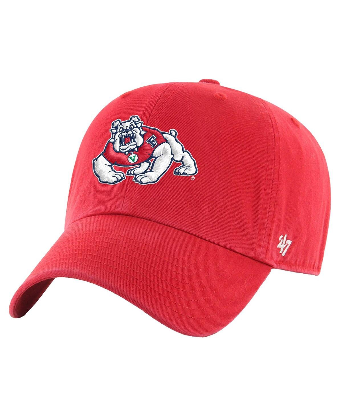 Shop 47 Brand 47 Men's Red Fresno State Bulldogs Clean Up Adjustable Hat In Red White