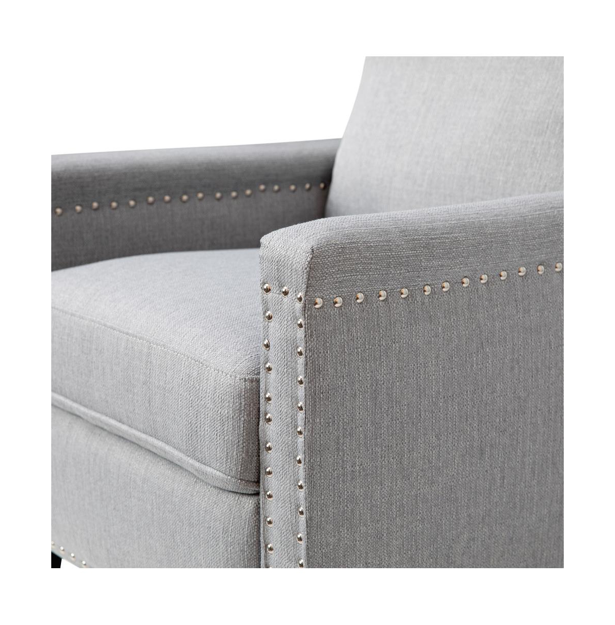 Merrick Lane Renza Transitional Pushback Recliner With Pillow Style Back And Accent Nail Trim - Manual Recliner