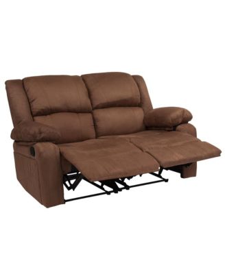 EMMA+OLIVER Bustle Back Loveseat With Two Built-In Recliners