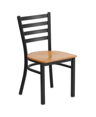 2 Pack Ladder Back Metal Restaurant Chair