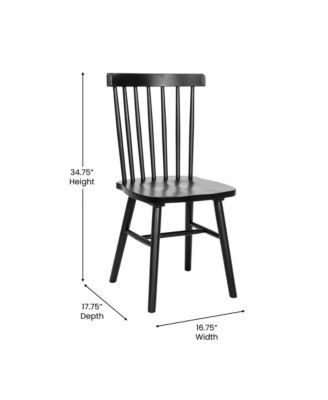 Torrin Set Of Two Premium Solid Wood Spindle Back Dining Chairs With Saddle Seats And Floor Protectant Felt Pads