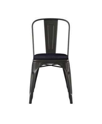 Perth Metal Stacking Dining Chairs With Poly Resin Seats For Indoor/Outdoor Use