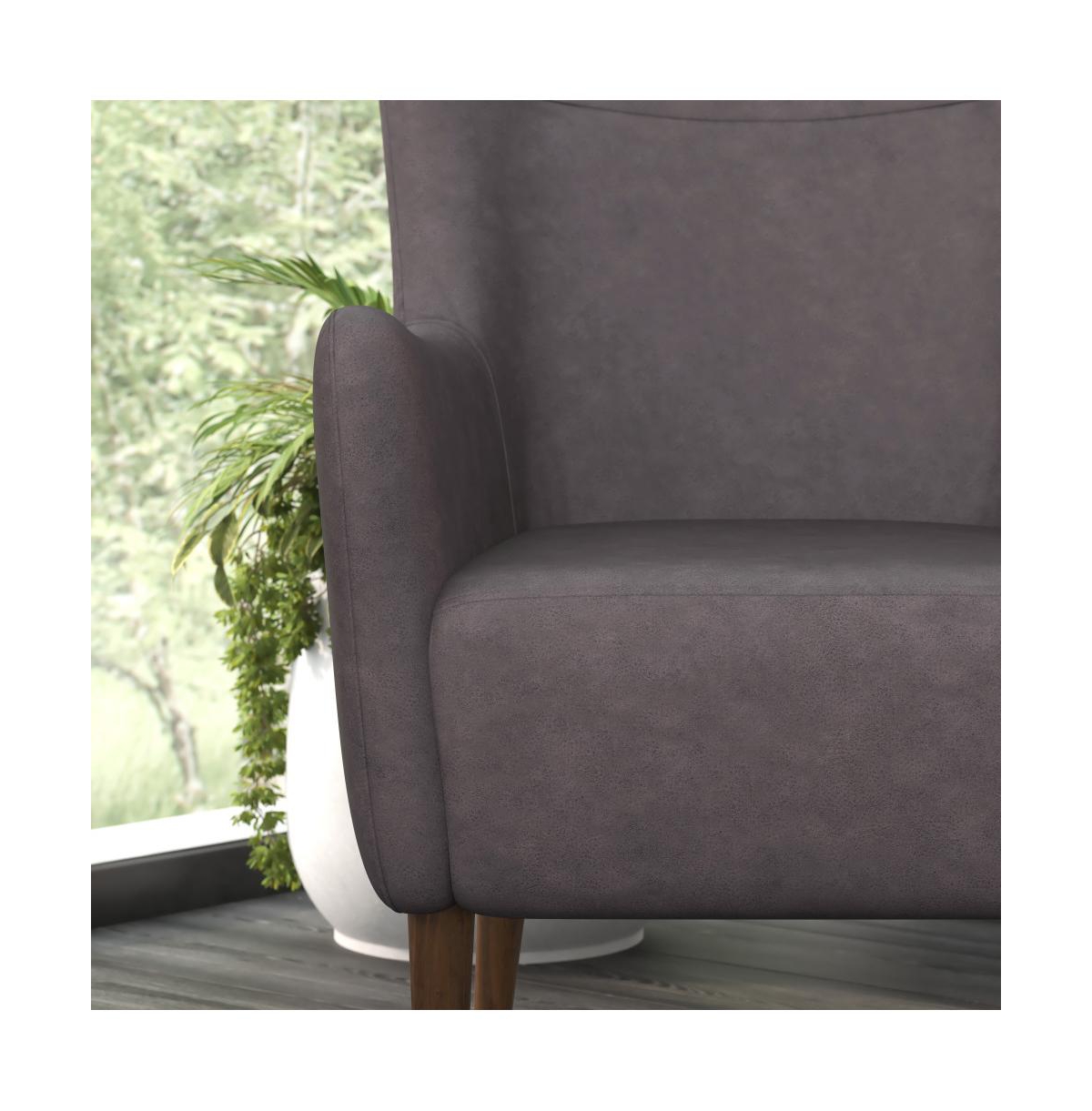 Merrick Lane Regal Traditional Wingback Accent Chair, Upholstery And Wooden Frame And Legs