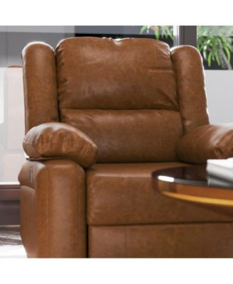 Single Piece  Upholstered Fabric or Faux Leather Bustle Back & Padded Arms Recliner Chair