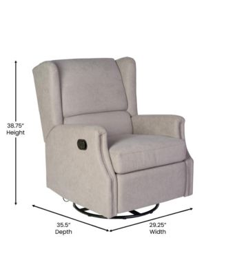 Abby 3-In-1 Wingback Manual Recliner Rocker Swivel Glider Chair