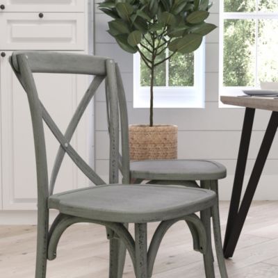 Bardstown  Single Piece Wooden Frame High Back X-Back Bistro Style Dining Chair