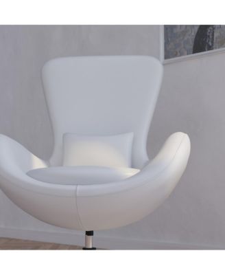 Soro High-Back Egg Style Lounge Chair With 360° Swivel Metal Base