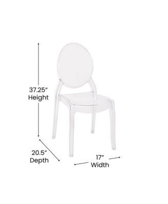 Multifunctional Polycarbonate Resin Stacking Accent Chair With Extra Wide Seat, Set of 4