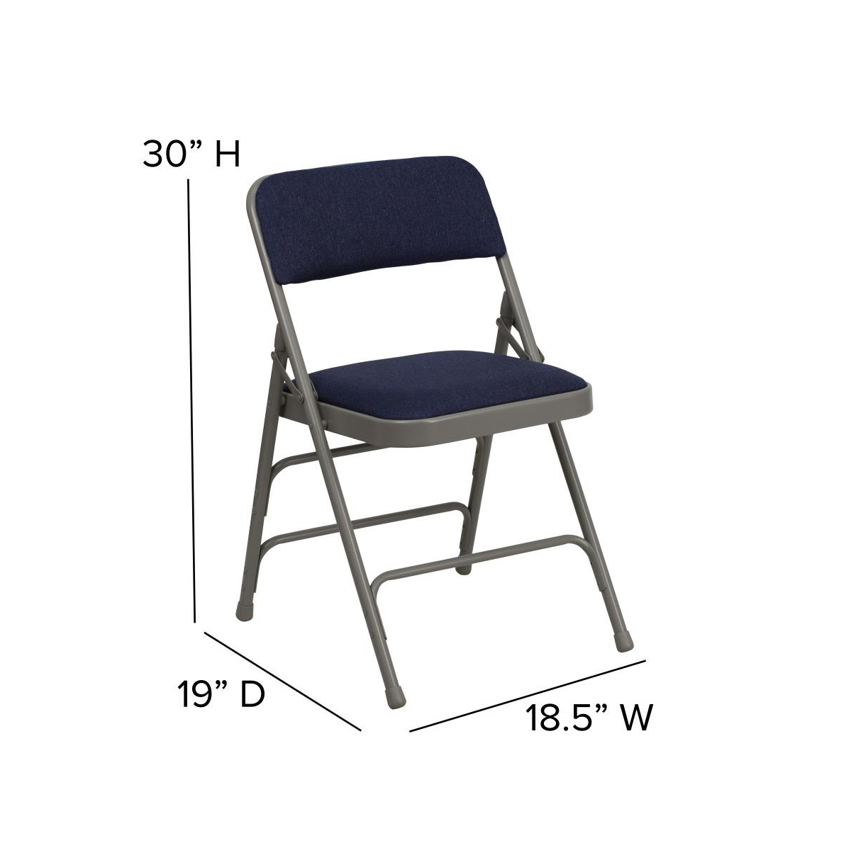 Emma+Oliver 2 Pack Home & Office Portable Party Events Padded Metal Folding Chair -gray frame