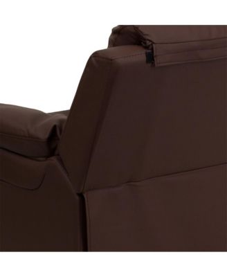Deluxe Vinyl Padded Contemporary Kids Recliner With Storage Arms