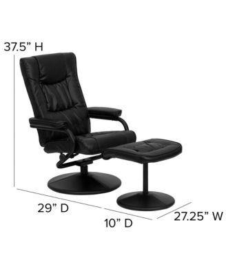 Contemporary Multi-Position Recliner & Ottoman W/ Wrapped Base